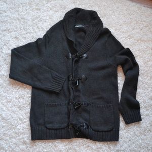 Express Gray Hook Loop Cardigan